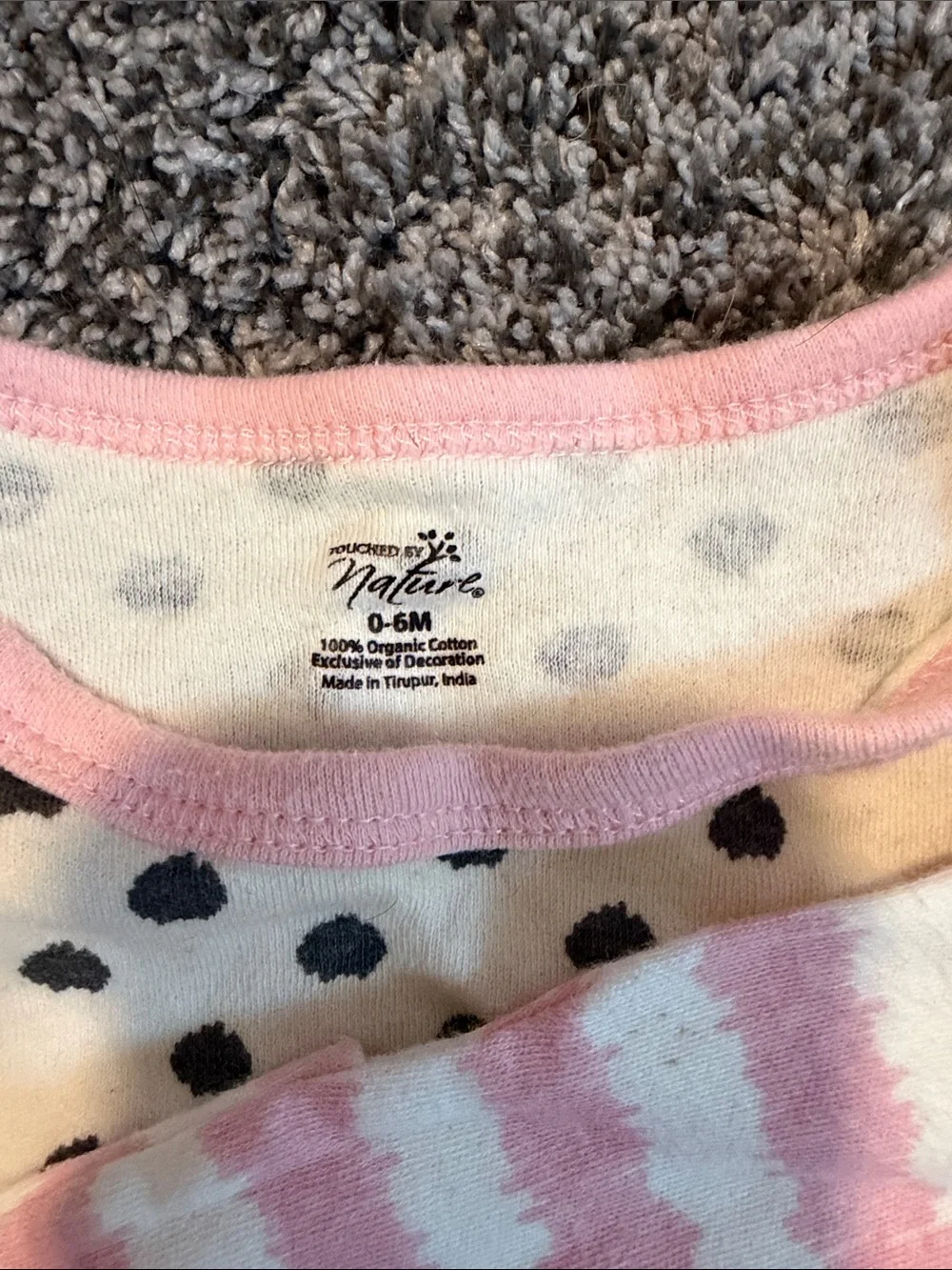 Kids Long Sleeve Pink & White Striped Sleep Tee - Unbranded